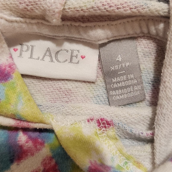 Children's Place tye dye hoodie size XS-4 - Picture 3 of 3